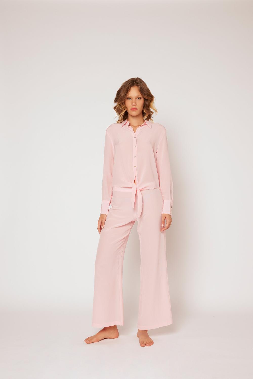 120% Lino Silk tie front shirt