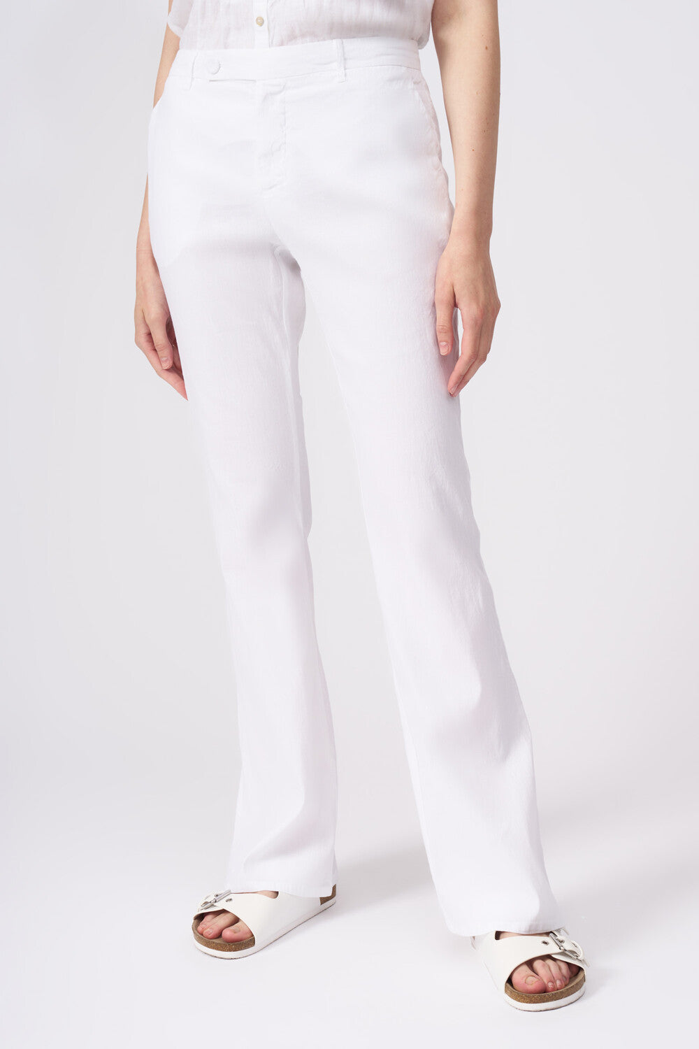 120% Lino Straight Pant With Side Pockets
