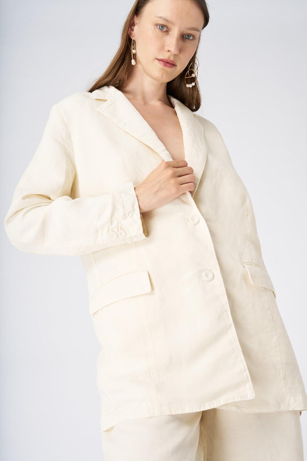 120% Lino Tailored Linen Blazer