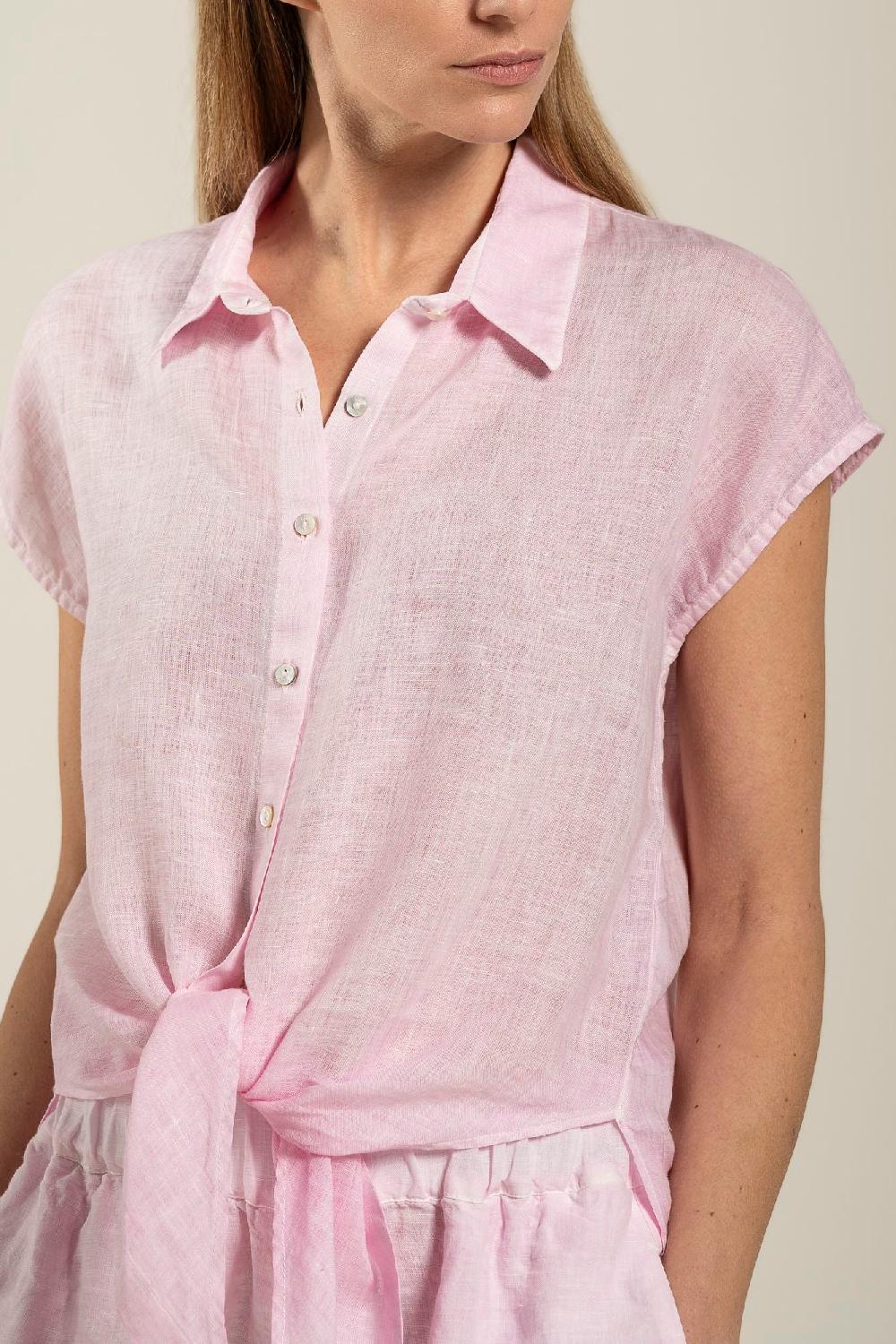 120% Lino Tie-front Shirt