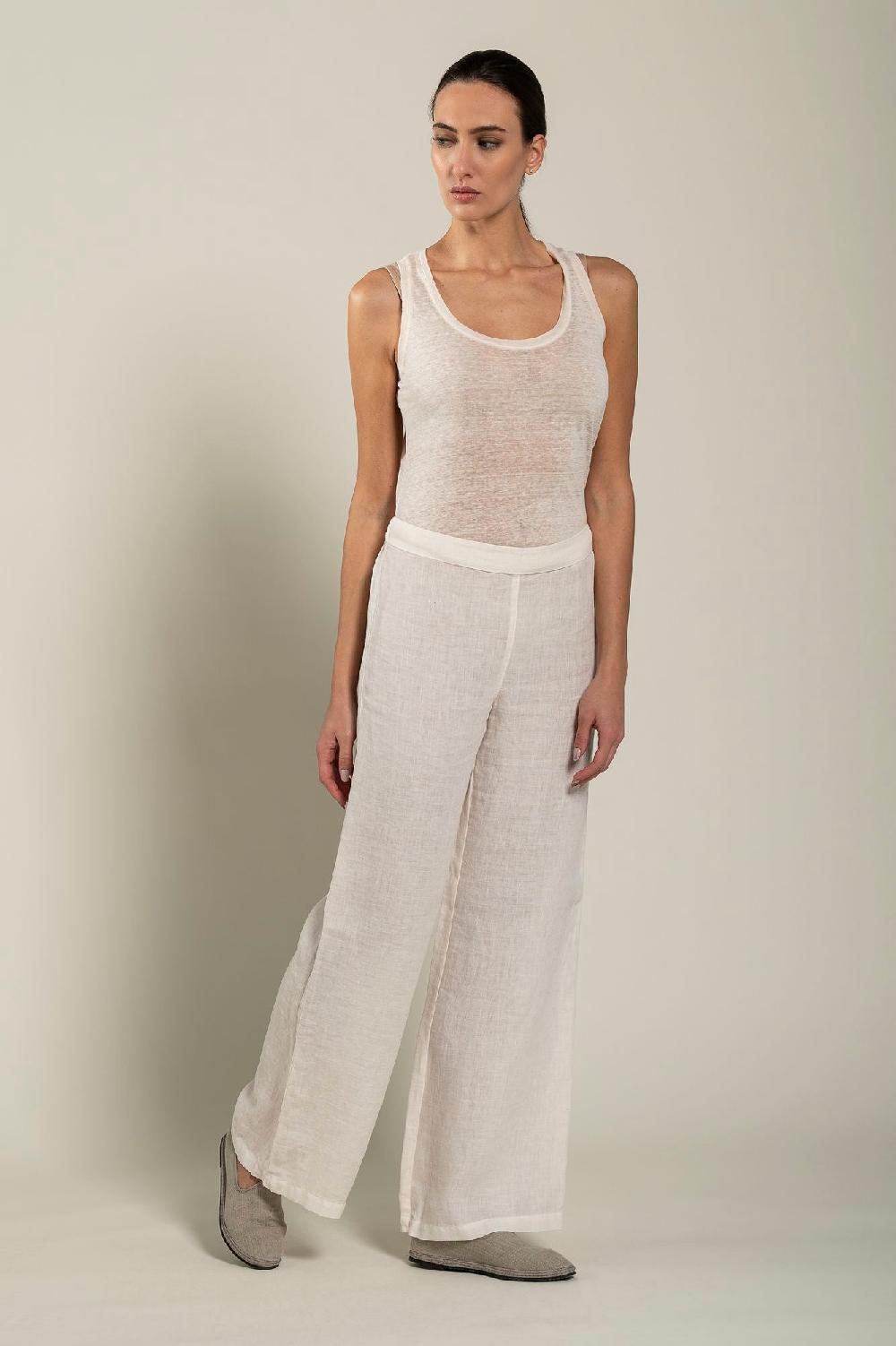 120% Lino Woman Pant High-Waisted