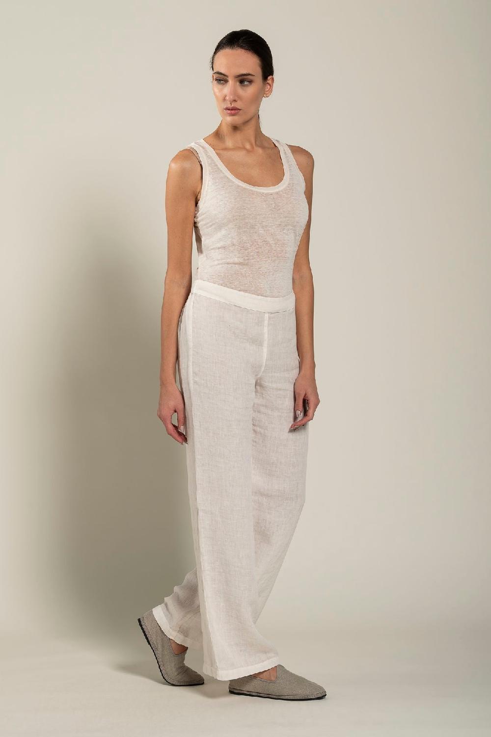 120% Lino Woman Pant High-Waisted