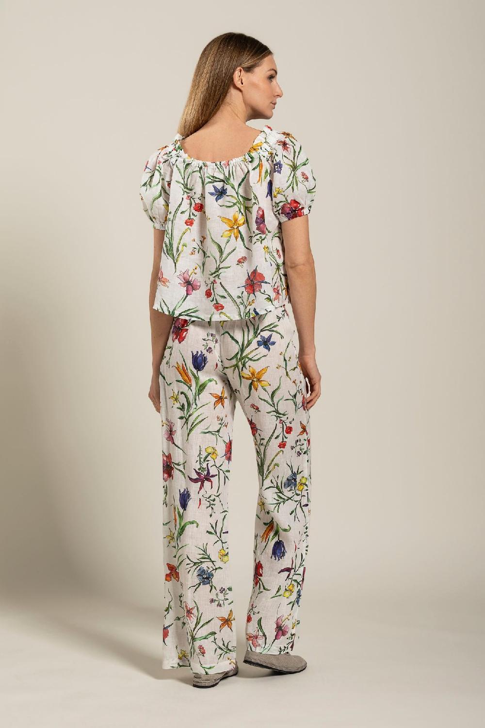 120% Lino Woman Provance Print Blouse