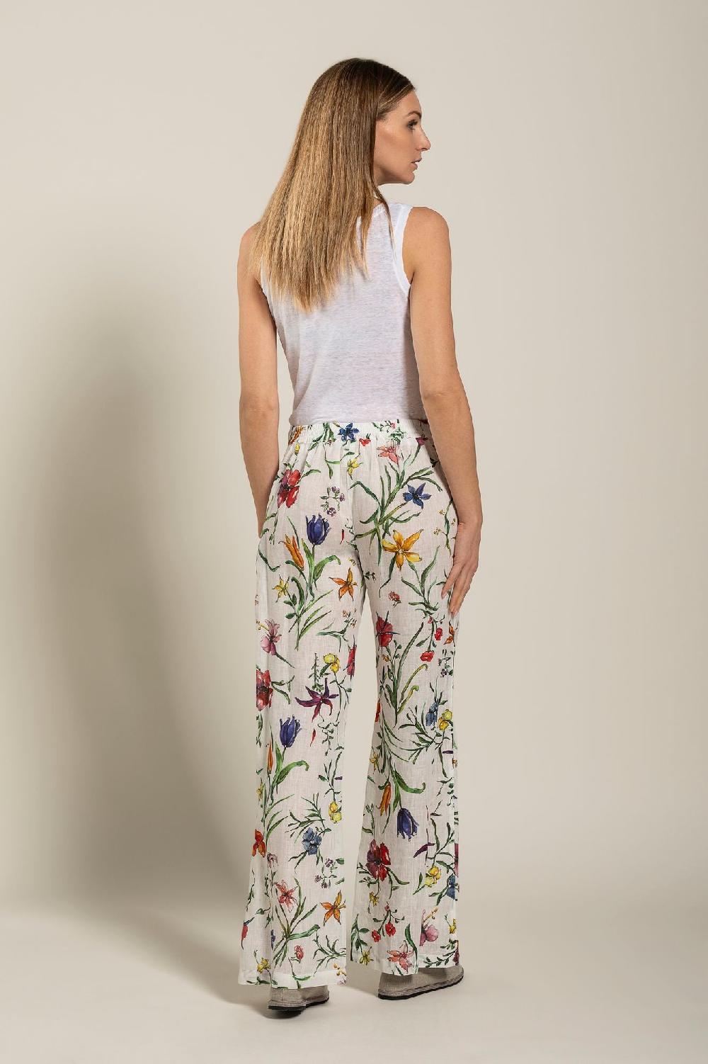 120% Lino Woman Provance Print Pant