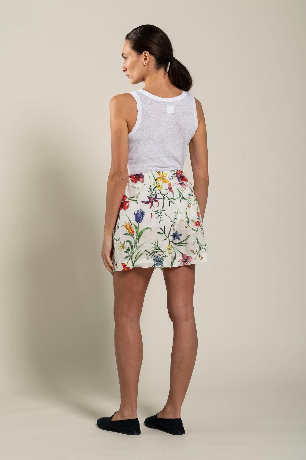 120% Lino Woman Provance Print Short