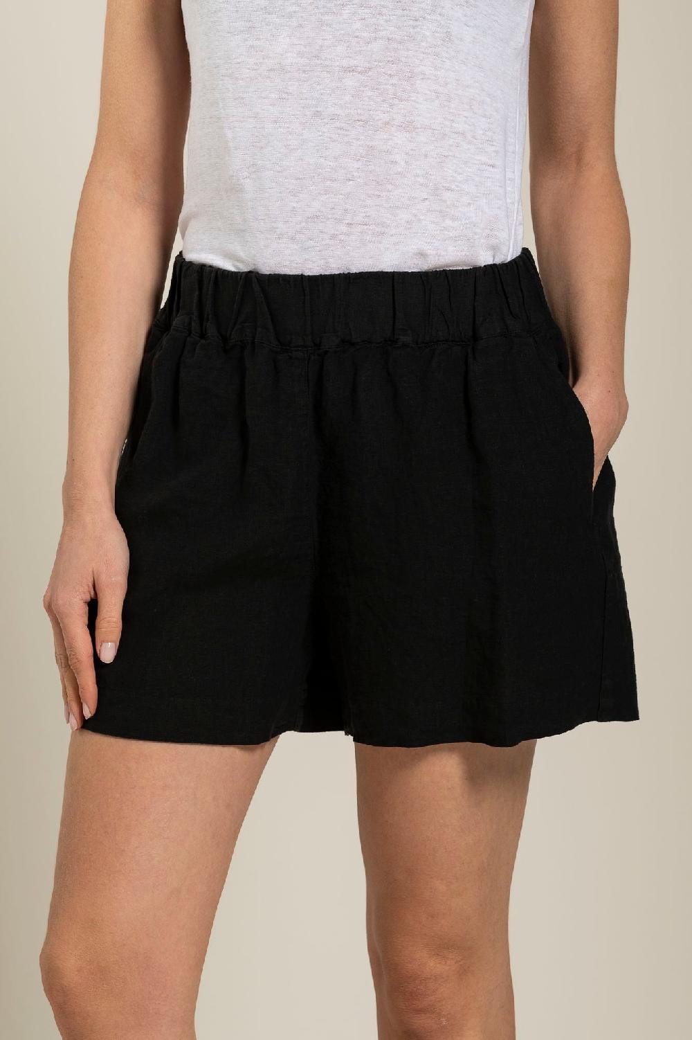 120% Lino Woman Short With Pockets