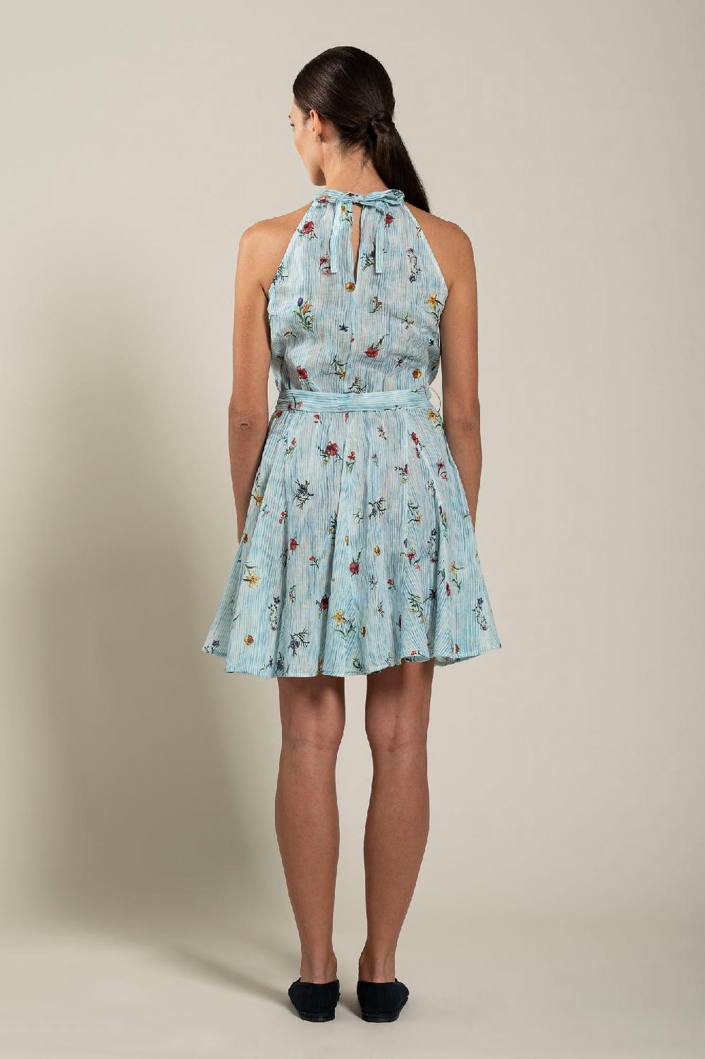 120% Lino Woman Striped Dress With Belt