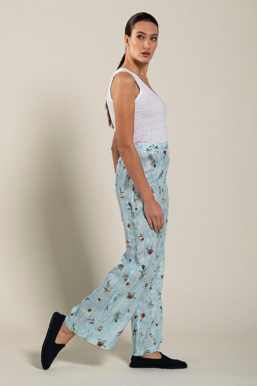 120% Lino Woman Striped Pant