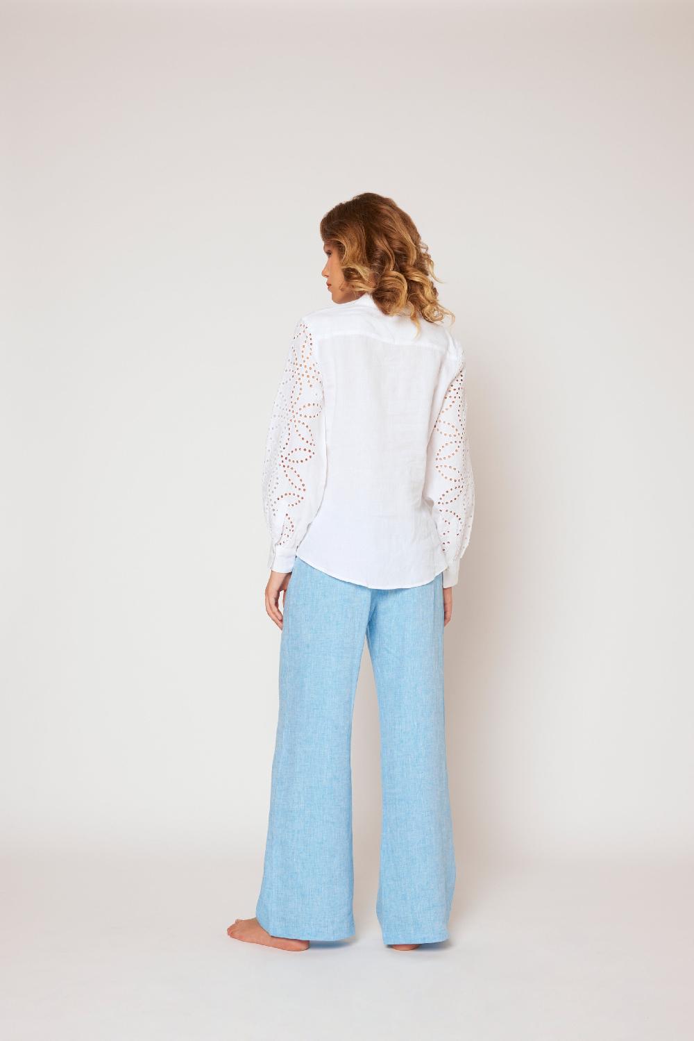 120% Lino Yarn-dyed Linen Blouse