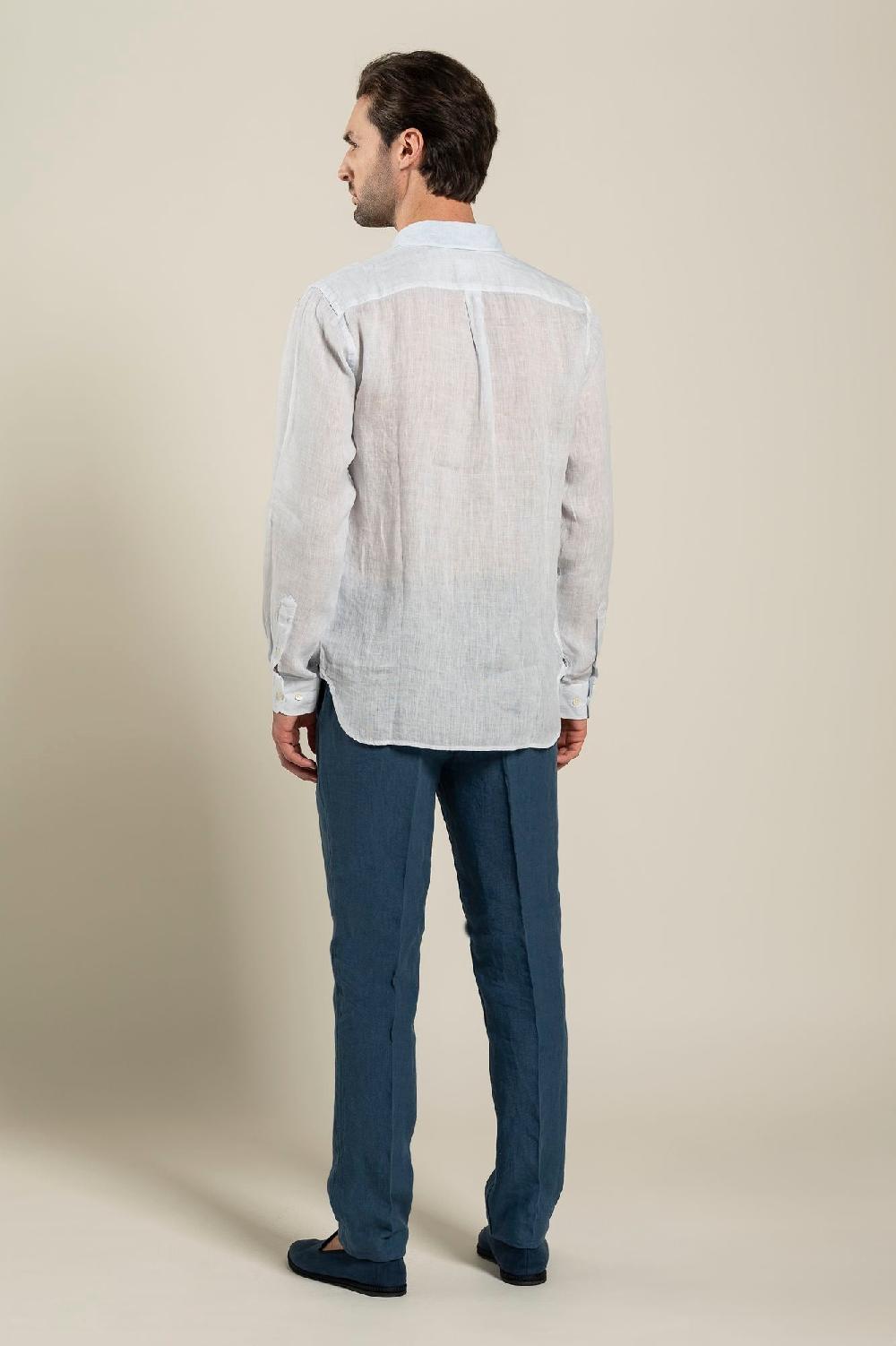 120% Lino Long Sleeve Regular Fit Man Shirt With Pocket