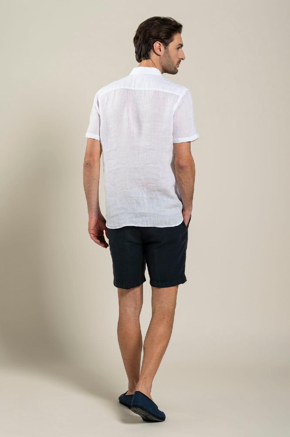 120% Lino Short Sleeve Regular Fit Man Shirt With Pocket