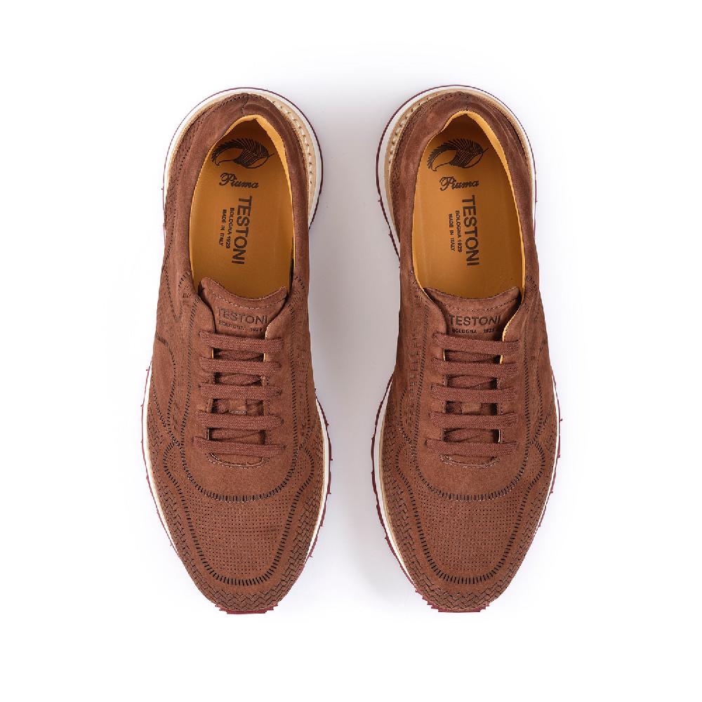 A.Testoni MOENA SNEAKER NUBUK CALF LASERATO SPINA
