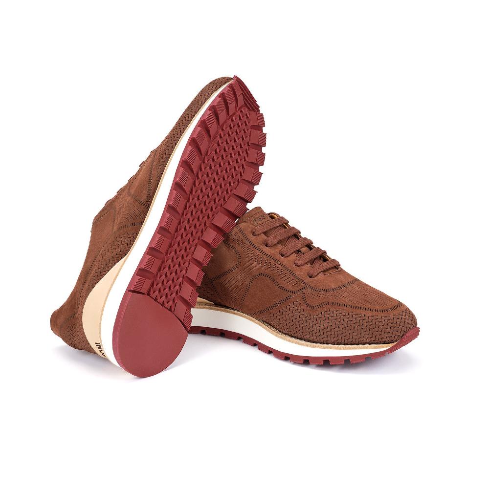 A.Testoni MOENA SNEAKER NUBUK CALF LASERATO SPINA