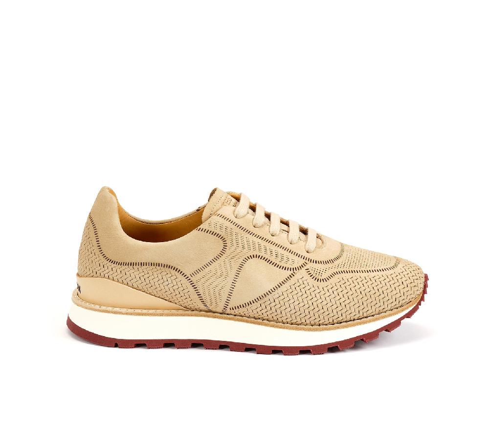 A.Testoni MOENA SNEAKER NUBUK CALF LASERATO SPINA