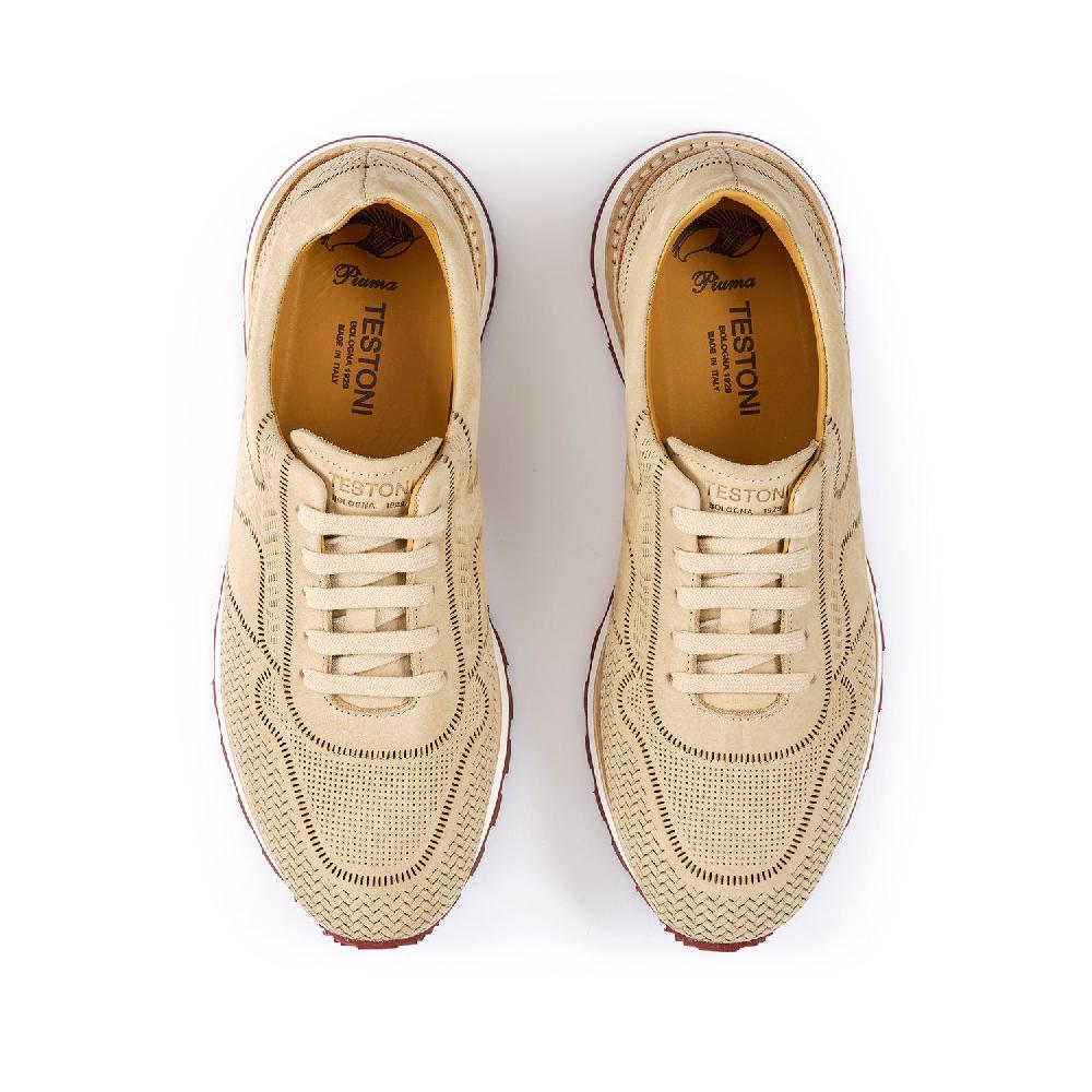 A.Testoni MOENA SNEAKER NUBUK CALF LASERATO SPINA