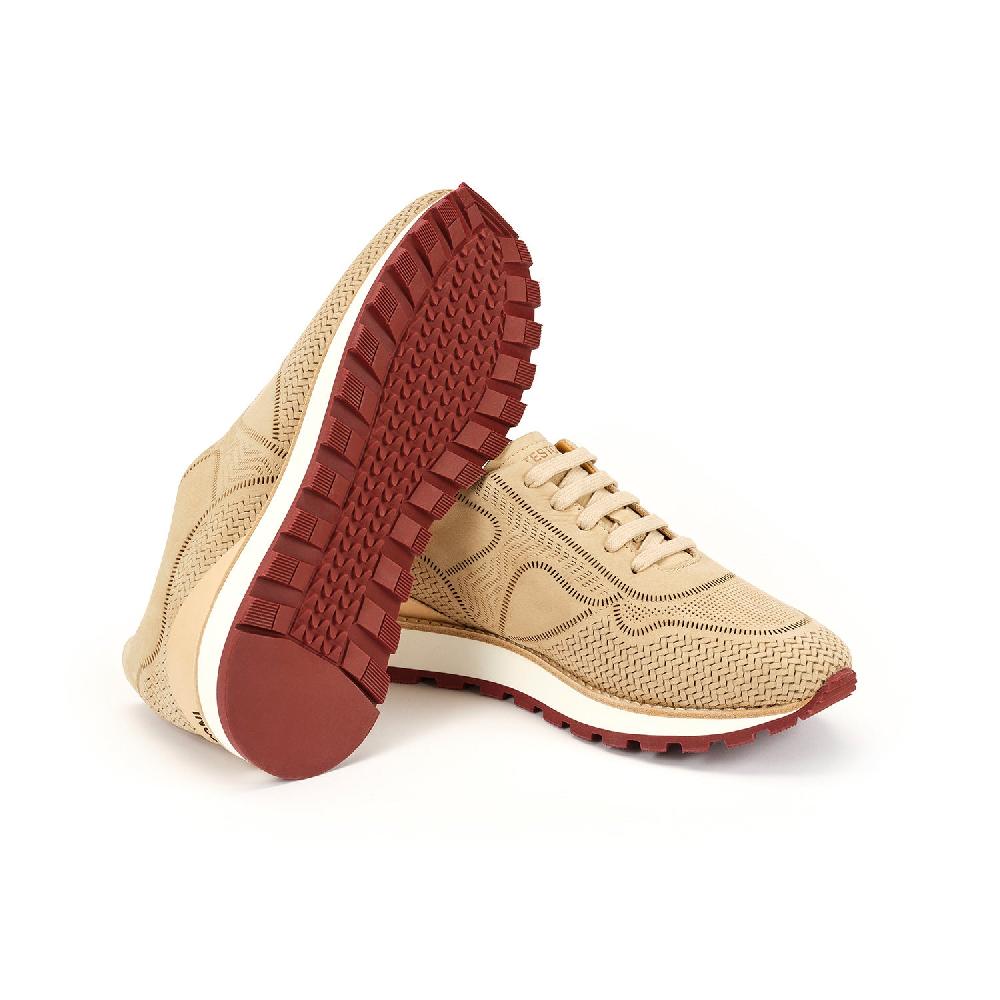 A.Testoni MOENA SNEAKER NUBUK CALF LASERATO SPINA