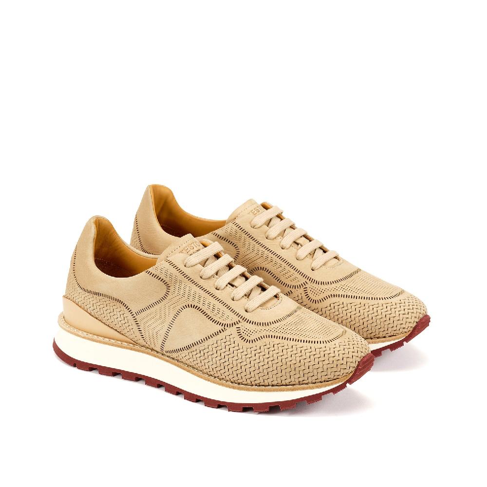 A.Testoni MOENA SNEAKER NUBUK CALF LASERATO SPINA