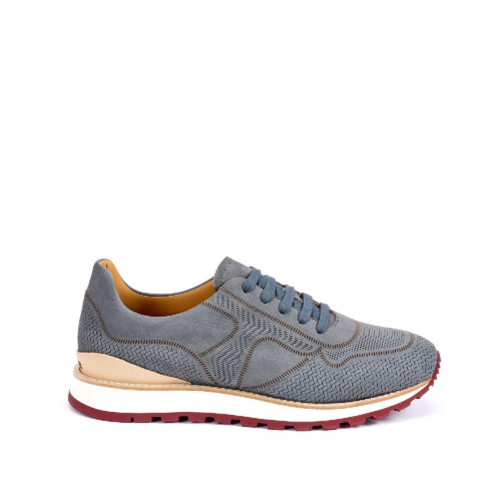 A.Testoni MOENA SNEAKER NUBUK CALF LASERATO SPINA