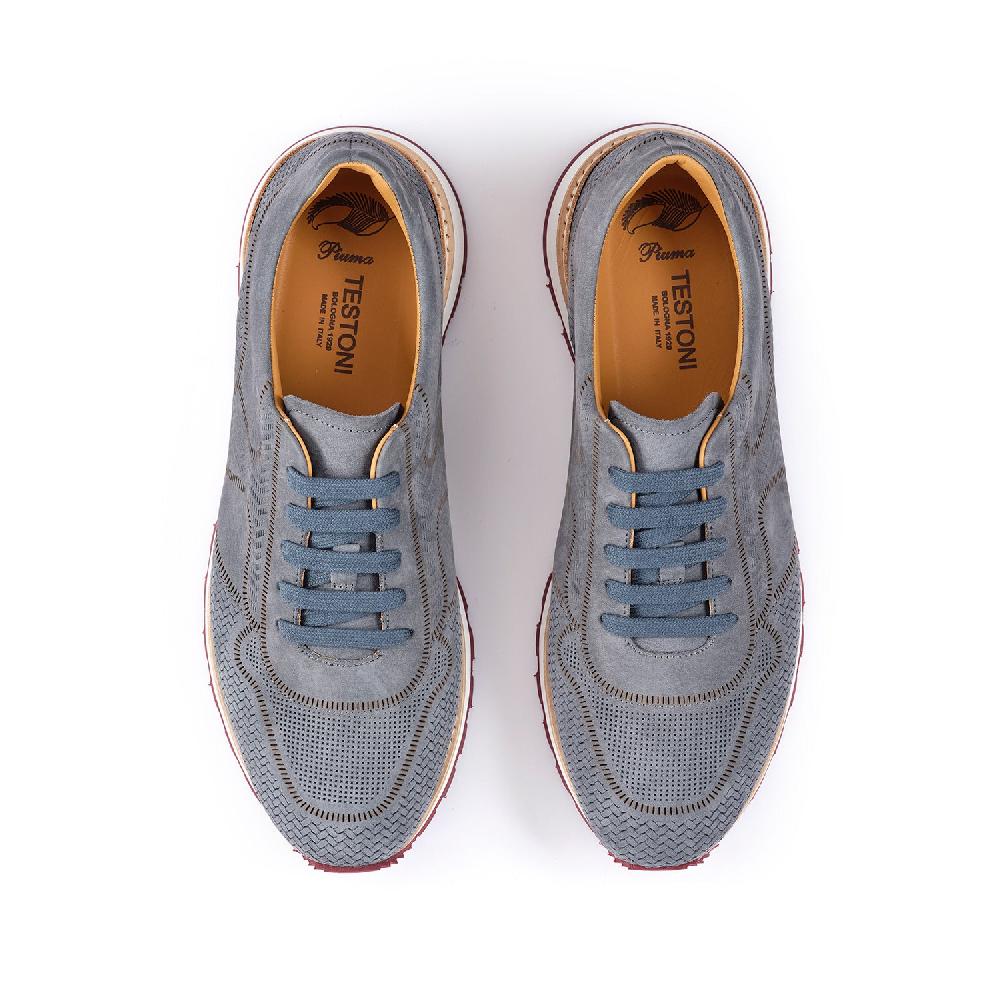 A.Testoni MOENA SNEAKER NUBUK CALF LASERATO SPINA
