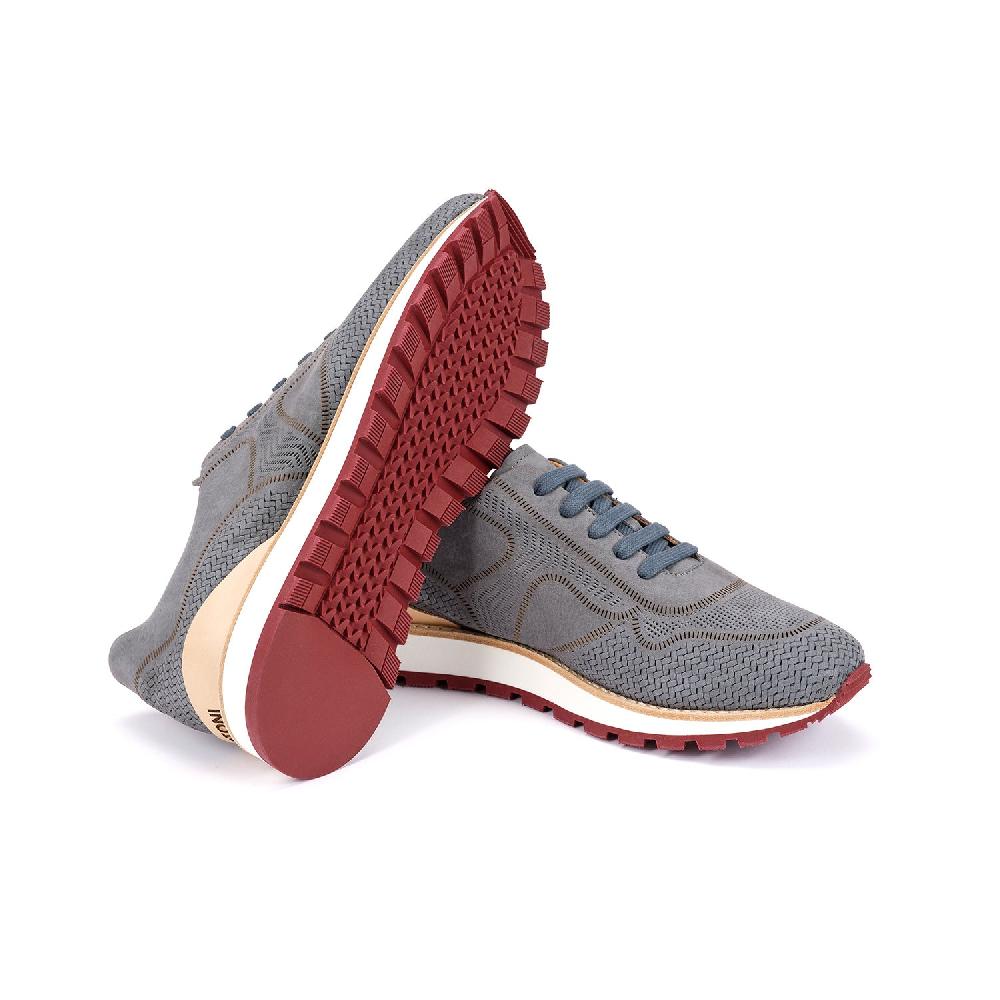 A.Testoni MOENA SNEAKER NUBUK CALF LASERATO SPINA