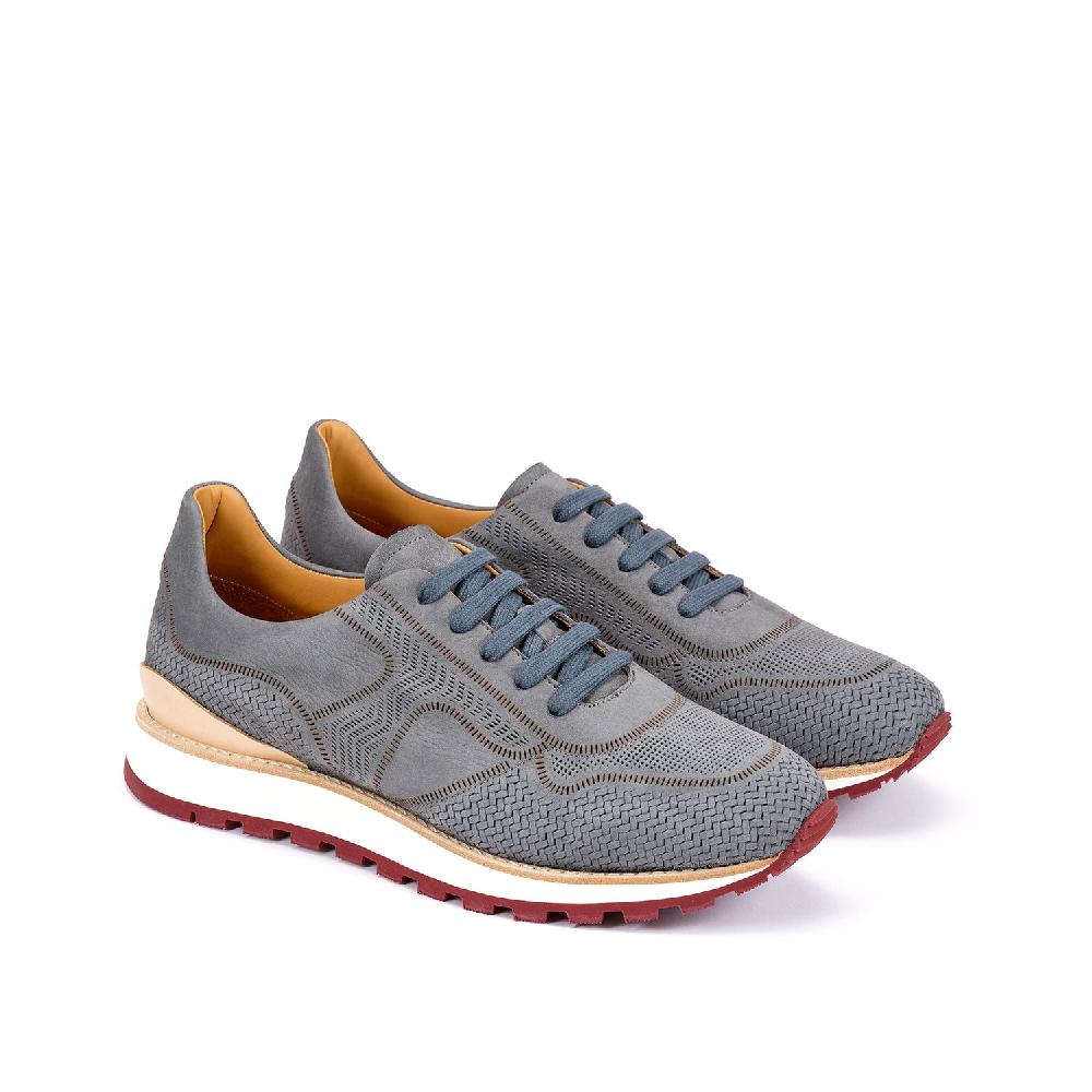 A.Testoni MOENA SNEAKER NUBUK CALF LASERATO SPINA