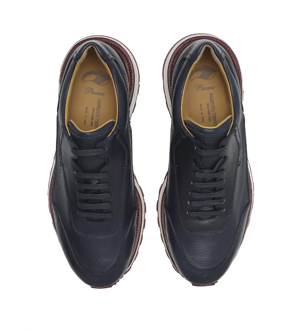 A.Testoni MOENA SNEAKERS CHUNKY IN PELLE E CERVO