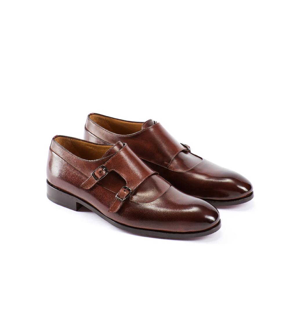 A.Testoni SANT'EULALIA LEATHER MONK STRAP
