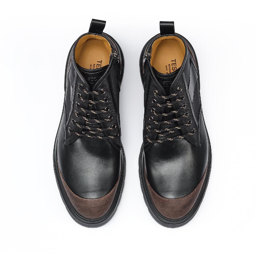 A.Testoni MORGEX COMBAT BOOT WAX SUEDE NYLON FABR. AND CALF °