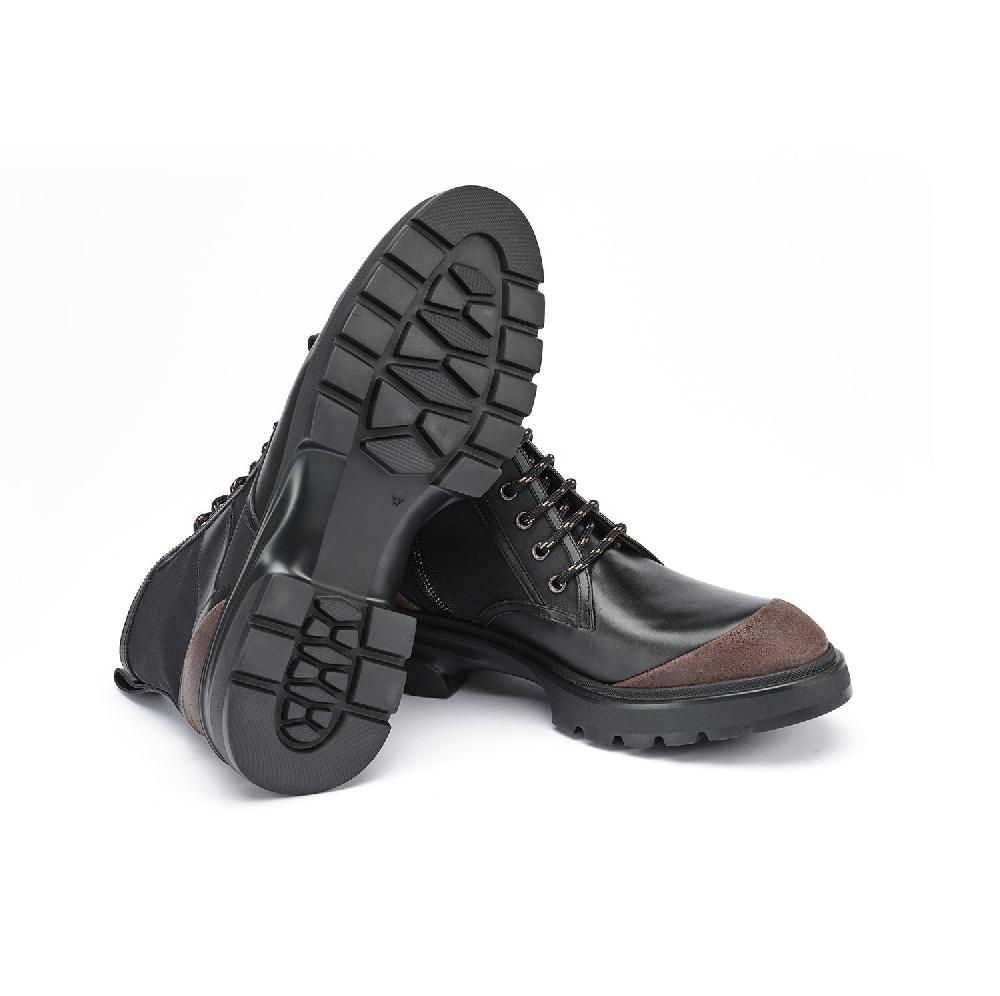 A.Testoni MORGEX COMBAT BOOT WAX SUEDE NYLON FABR. AND CALF °