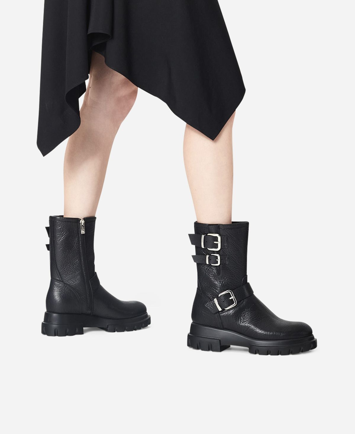 Agl Anfibio In Pelle Nero CHUNKY BIKER