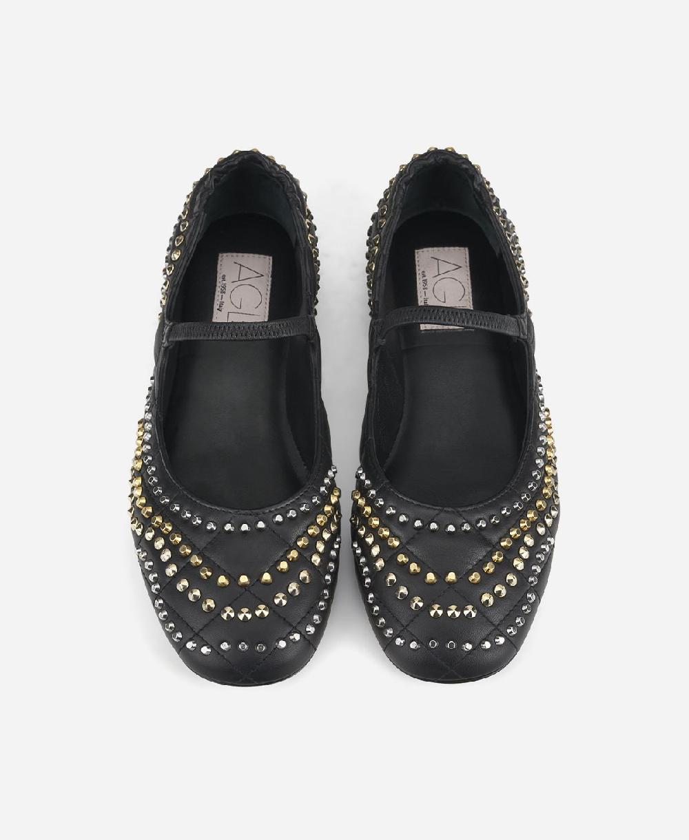 Agl Ballerina Con Borchie Nero Iris Studs