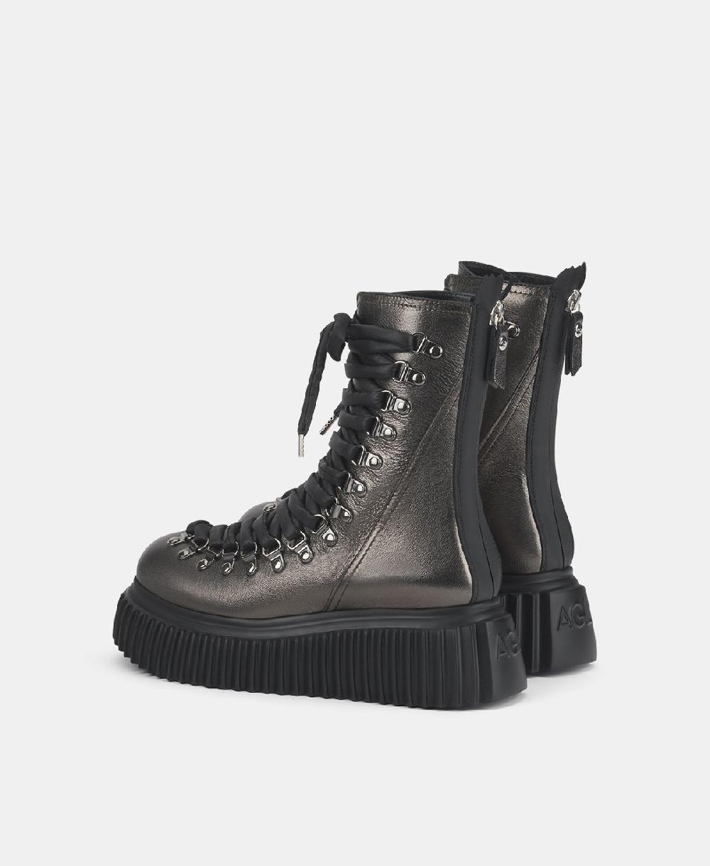 Agl Biker In Pelle Grigio Dromo