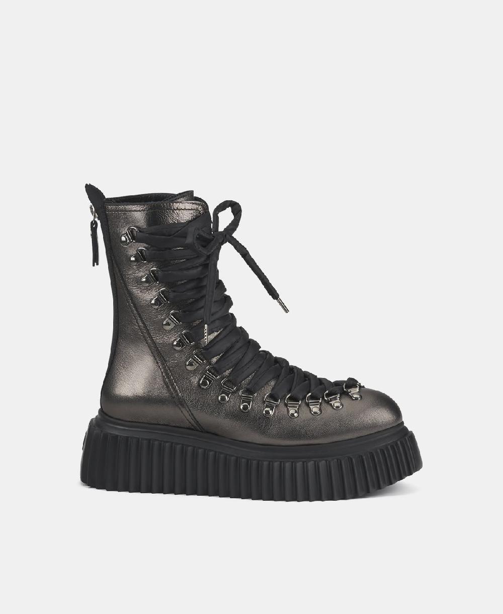 Agl Biker in pelle Grigio Dromo