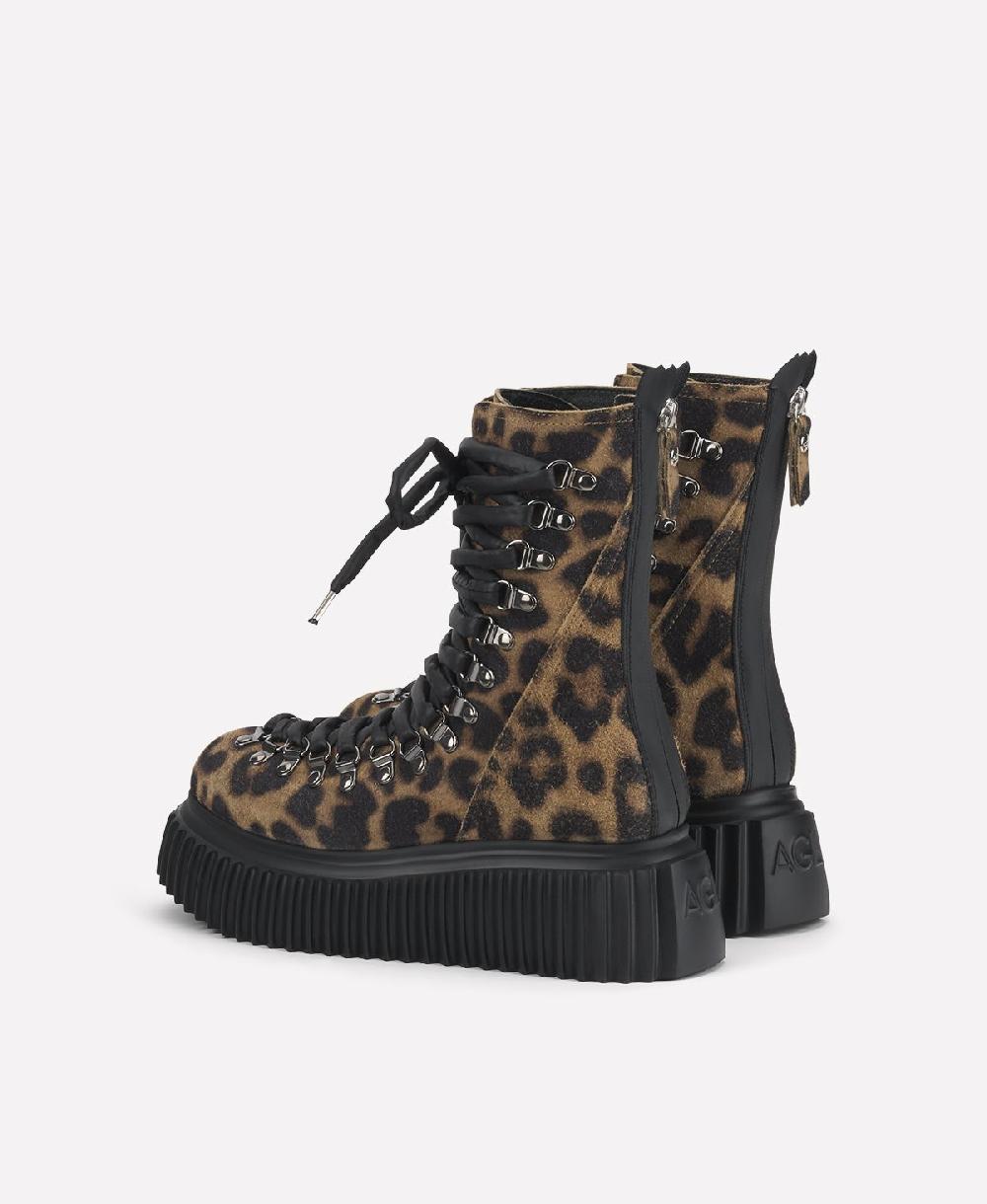 Agl Biker In Pelle Stampa Leopard Dromo