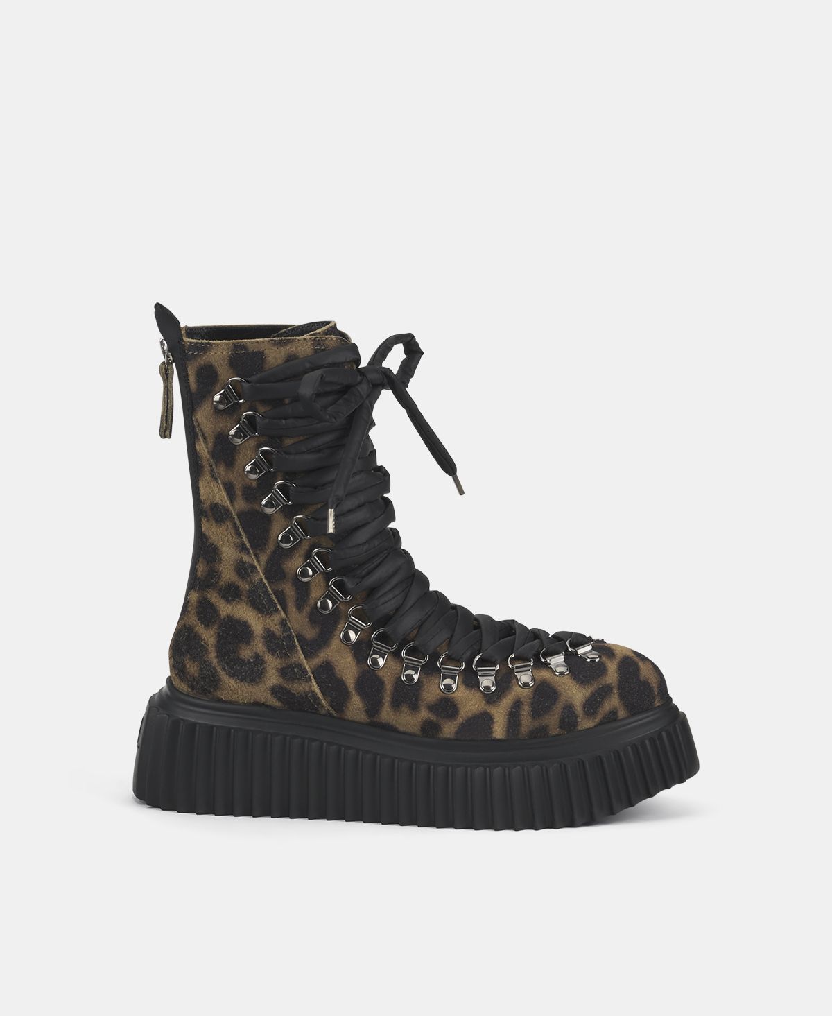 Agl Biker in pelle Stampa leopard Dromo