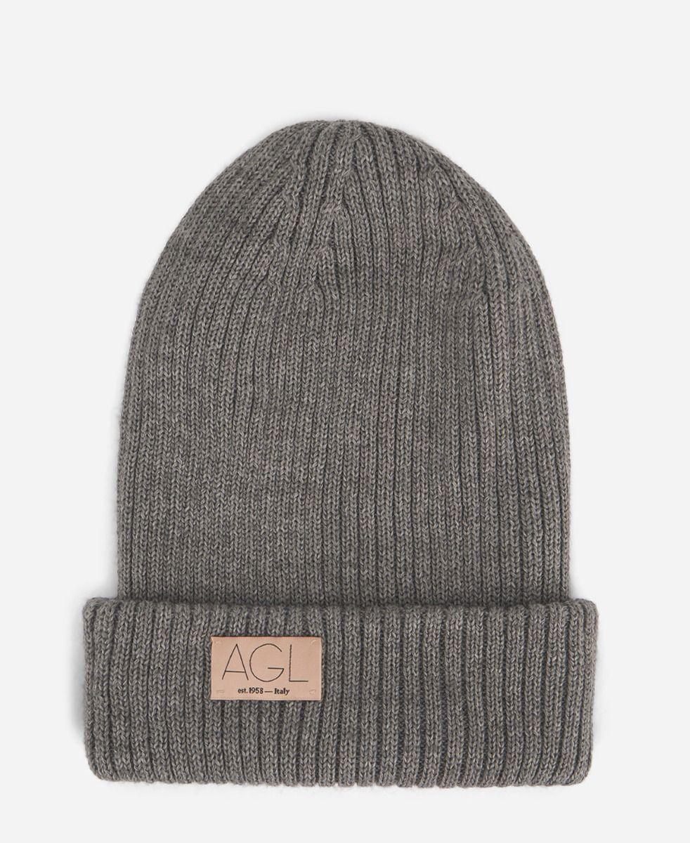 Agl Cuffia in lana Dark Grey Wool hat