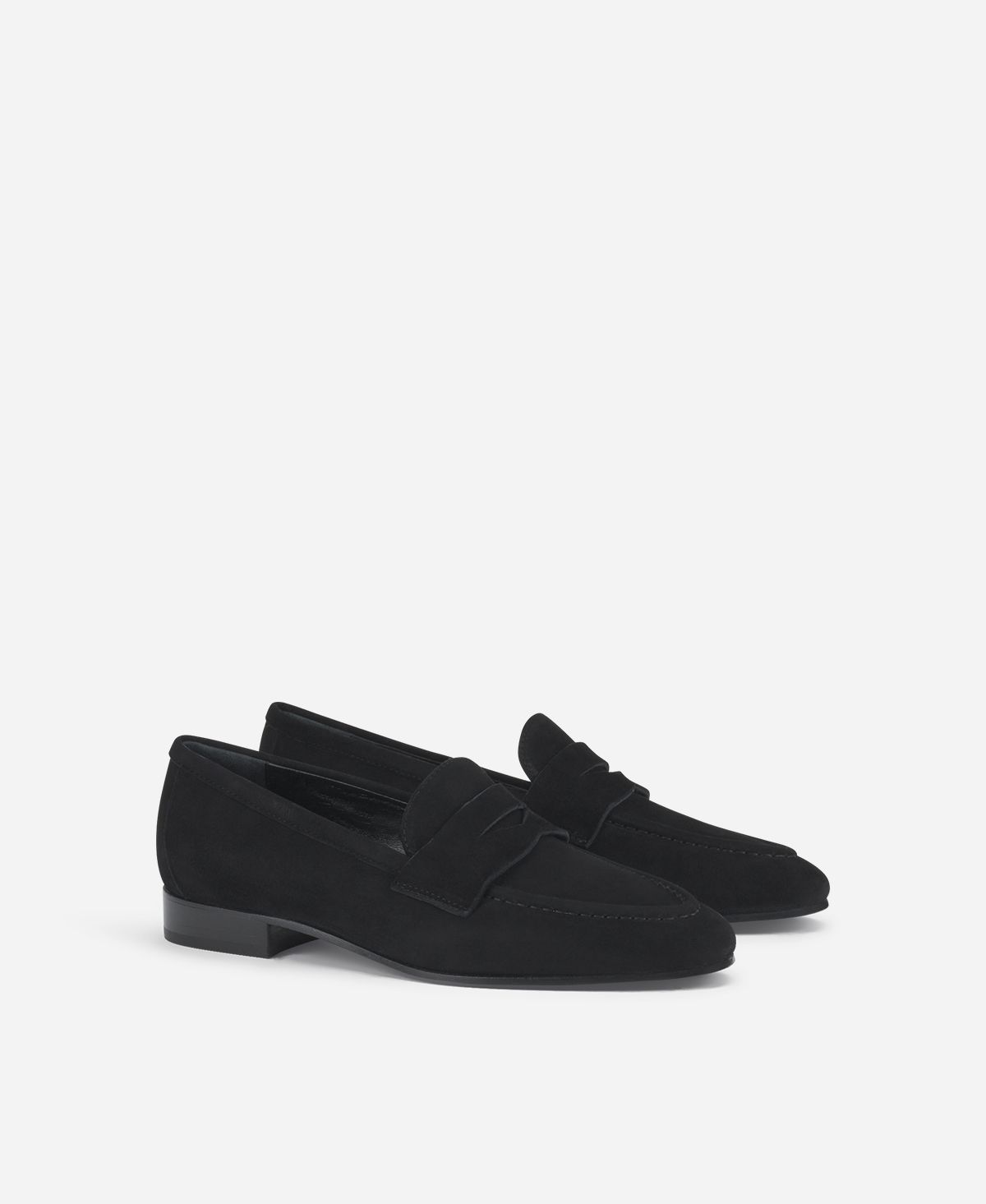 Agl Loafer In Velour Nero Costanza Stitch