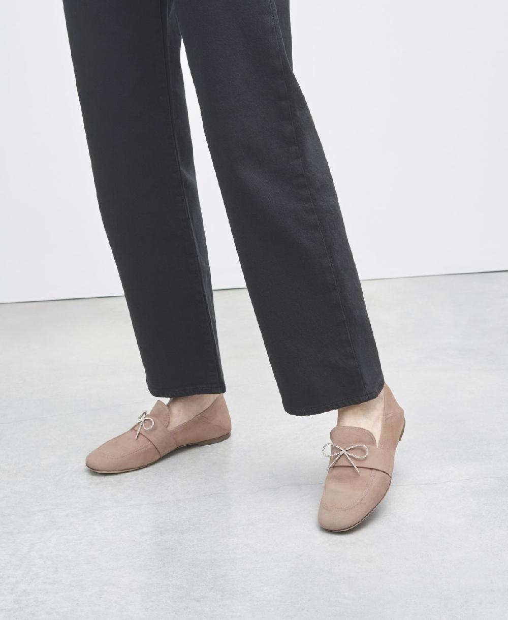 Agl Mocassino Con Fiocco Beige Crystal Ribbon