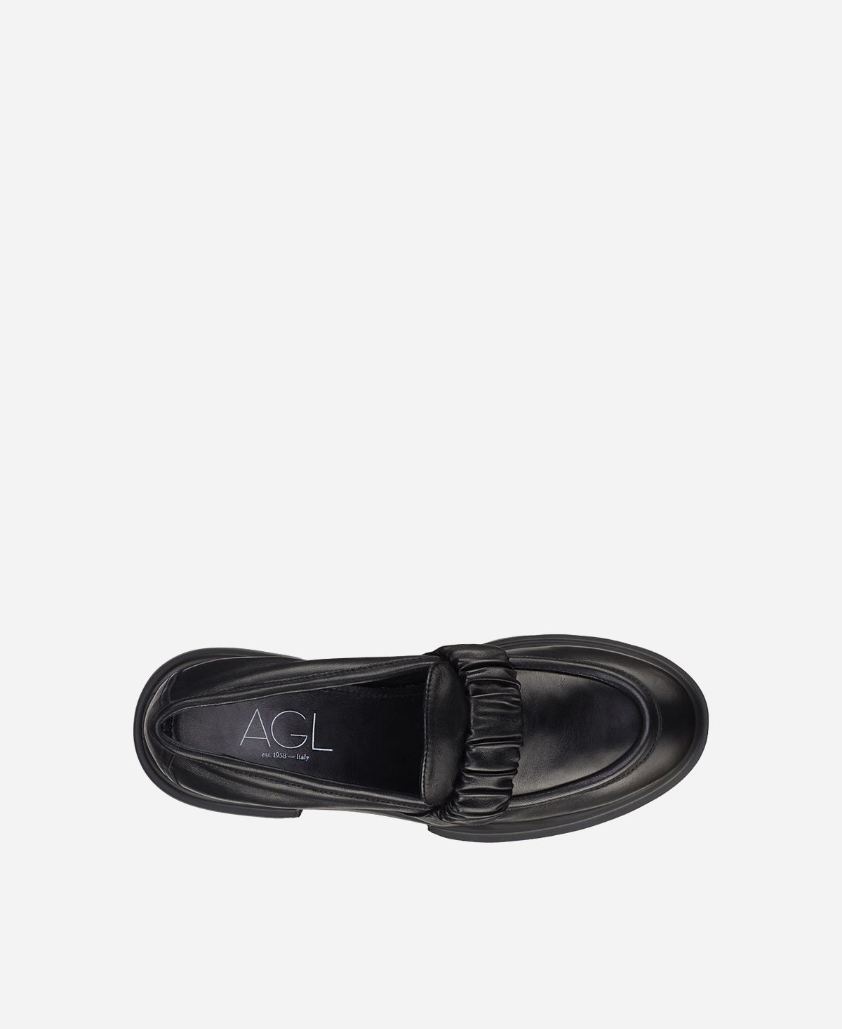 Agl Mocassino Con Rouche Nero CELESTE