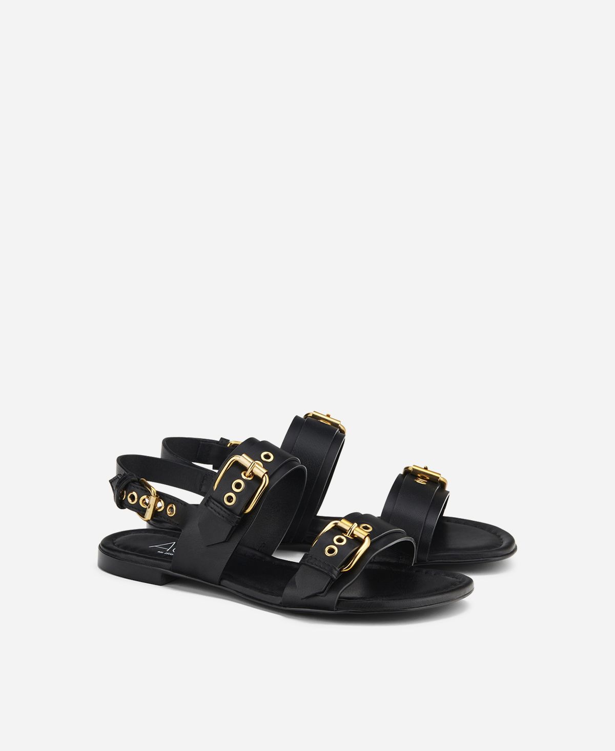 Agl Sandalo Con Fibbie Nero Summer Multi Buckles