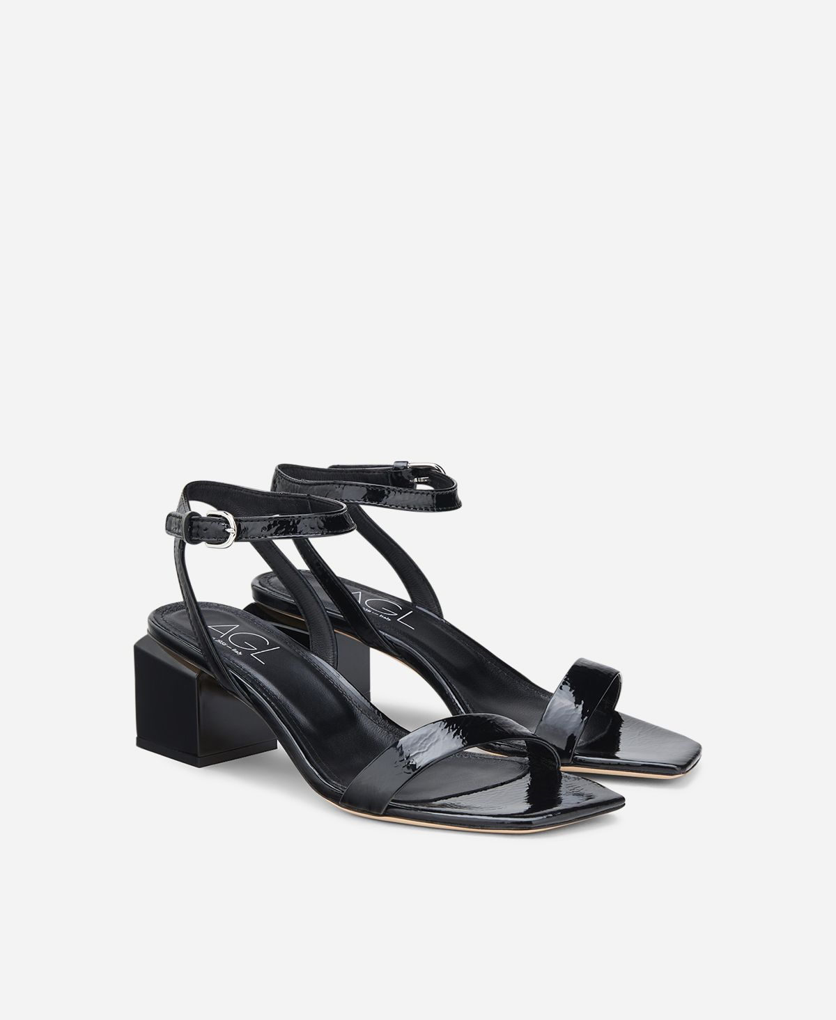 Agl Sandalo Con Tacco Cubico Nero Angie