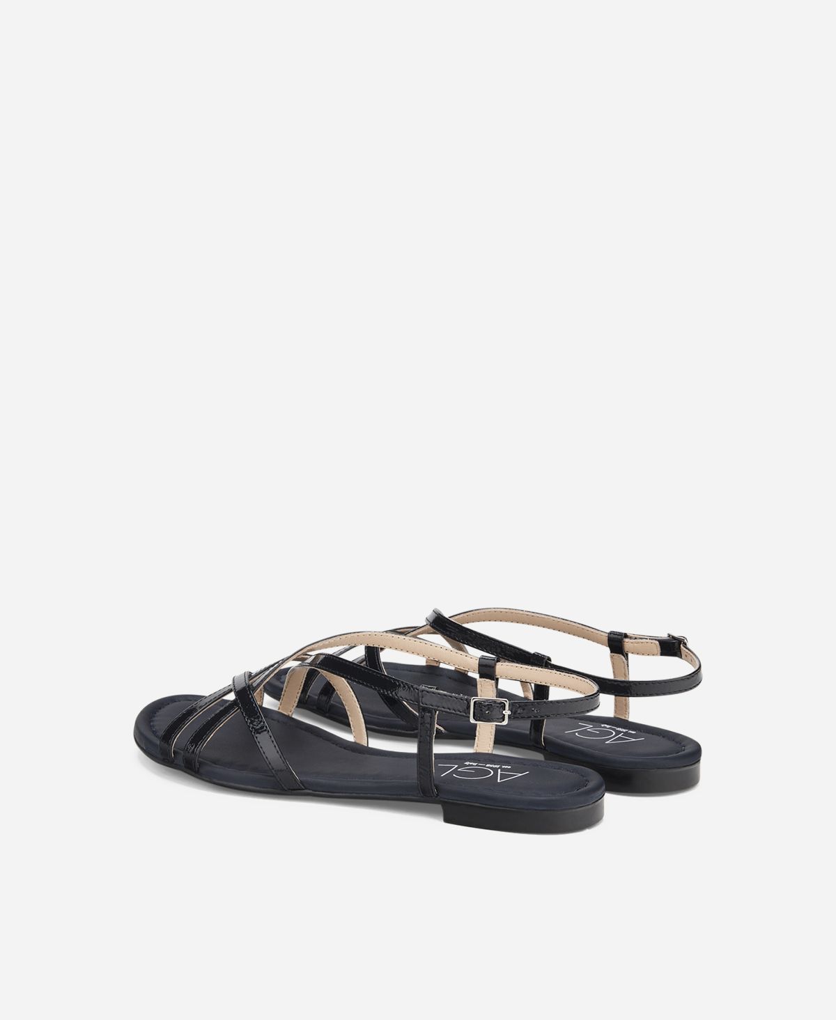 Agl Sandalo In Pelle Metal Blu Notte Summer Straps