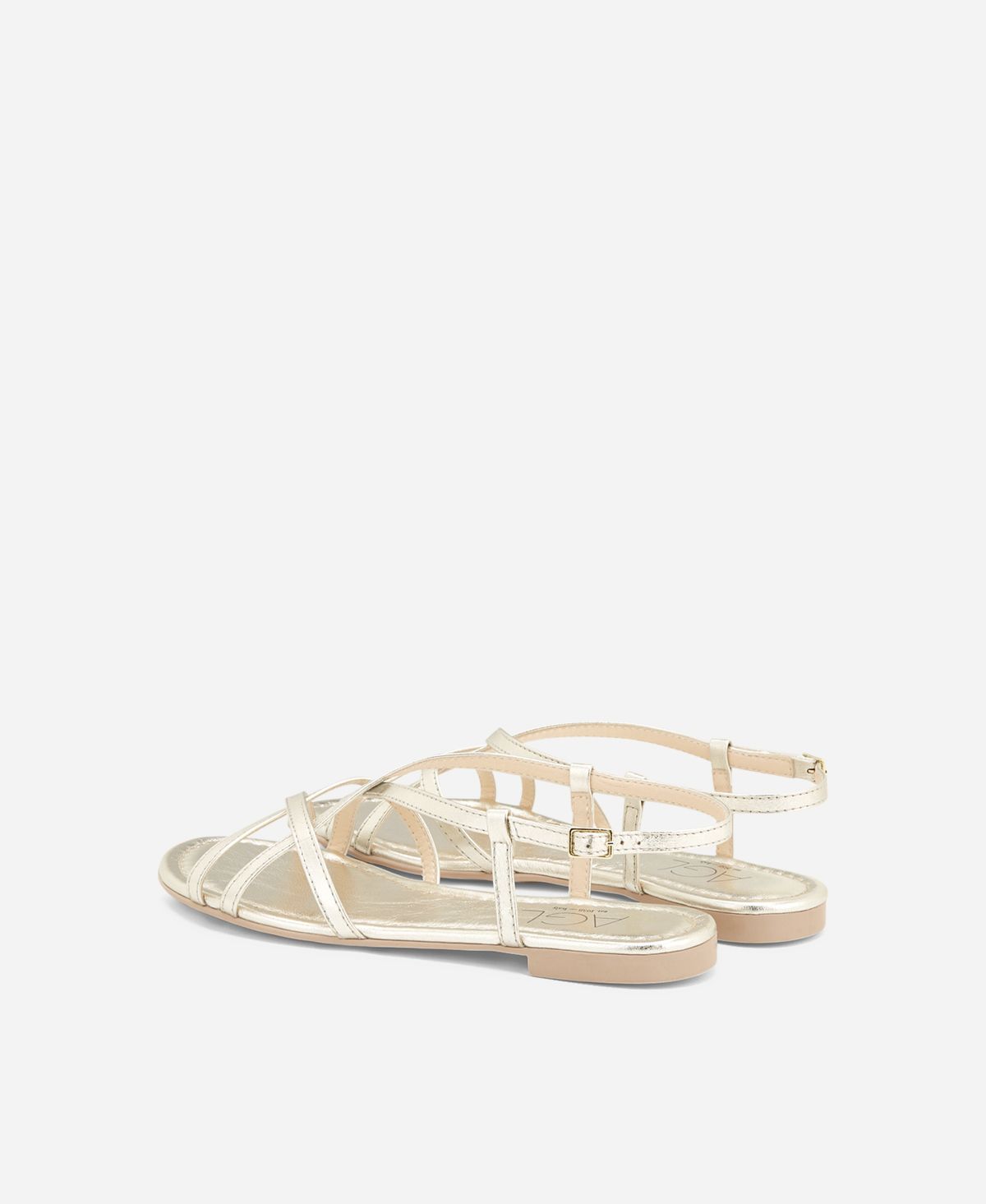 Agl Sandalo In Pelle Metal Platino Summer Straps