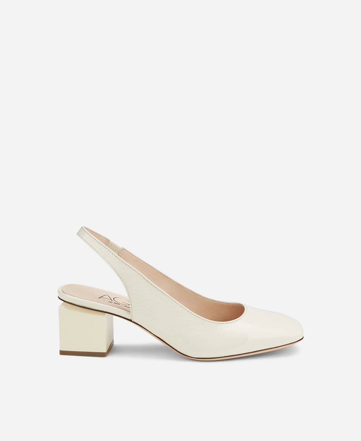 Agl Slig back con tacco a cubo Crema Angie Sling B