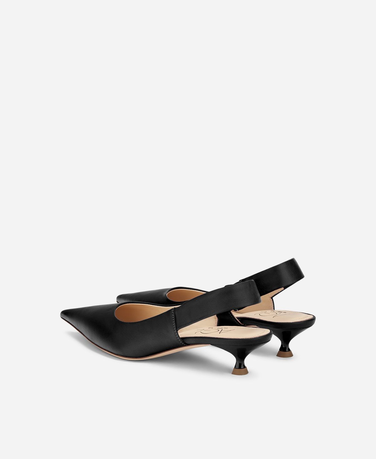 Agl Sling-back In Pelle Nero Lenor Sling