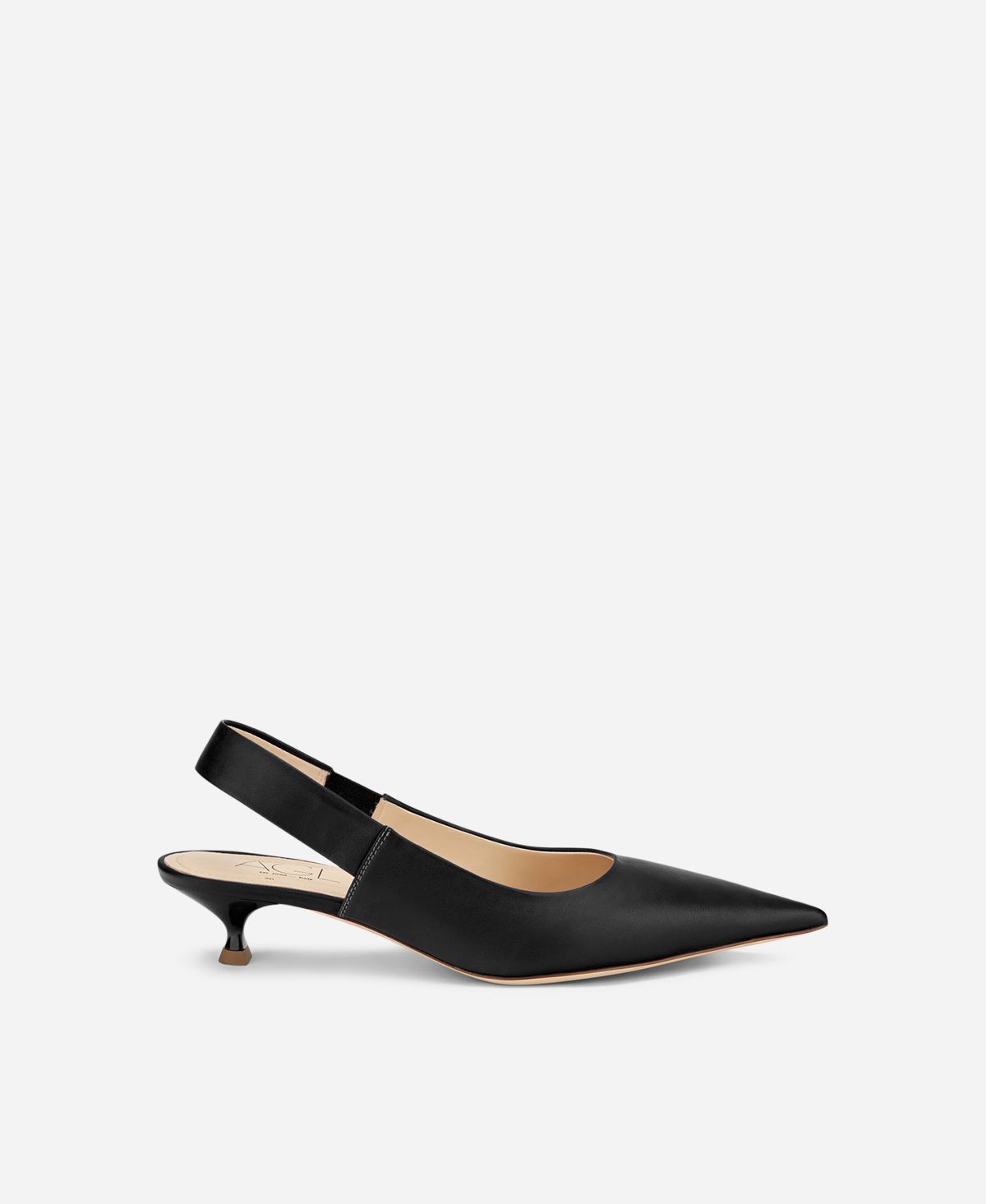 Agl Sling-back in pelle Nero Lenor Sling