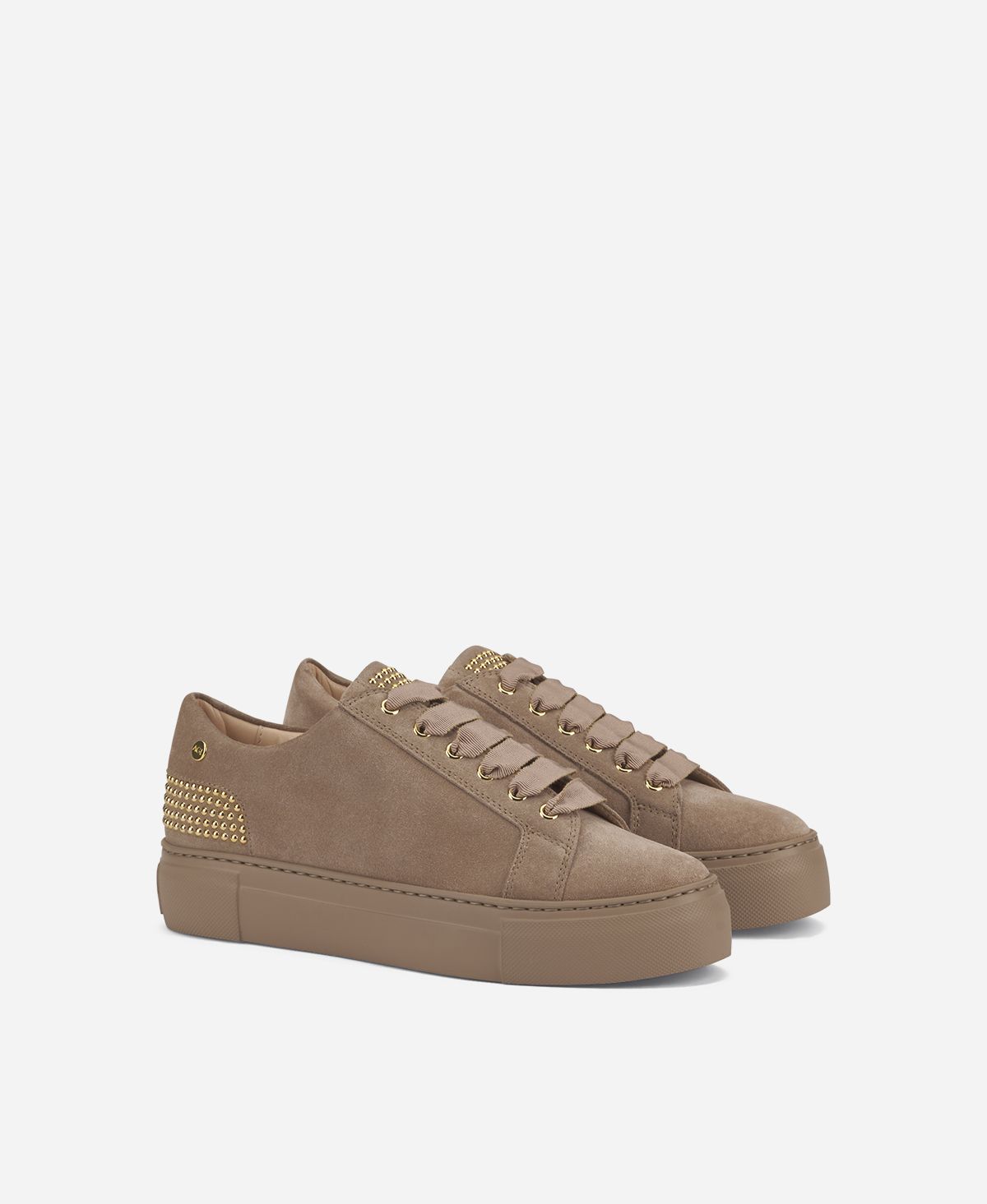 Agl Sneaker Con Borchie Sul Tallone Beige Stella