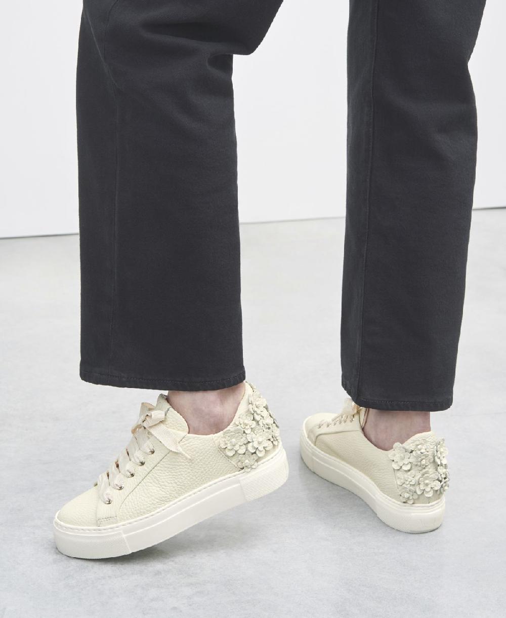Agl Sneaker Con Fiori Avorio Eugenia