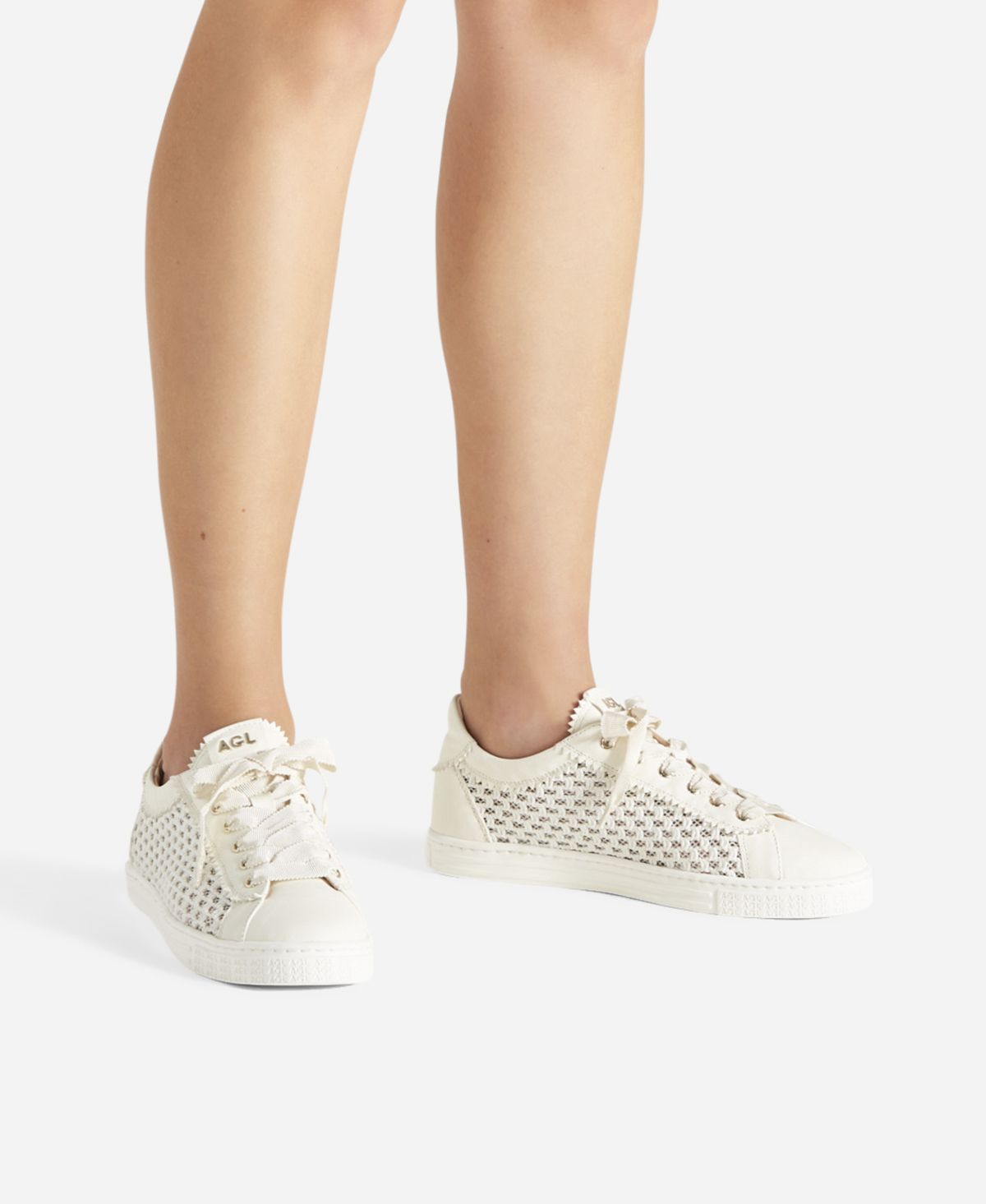 Agl Sneaker Con Trama Bianco Sade Plots