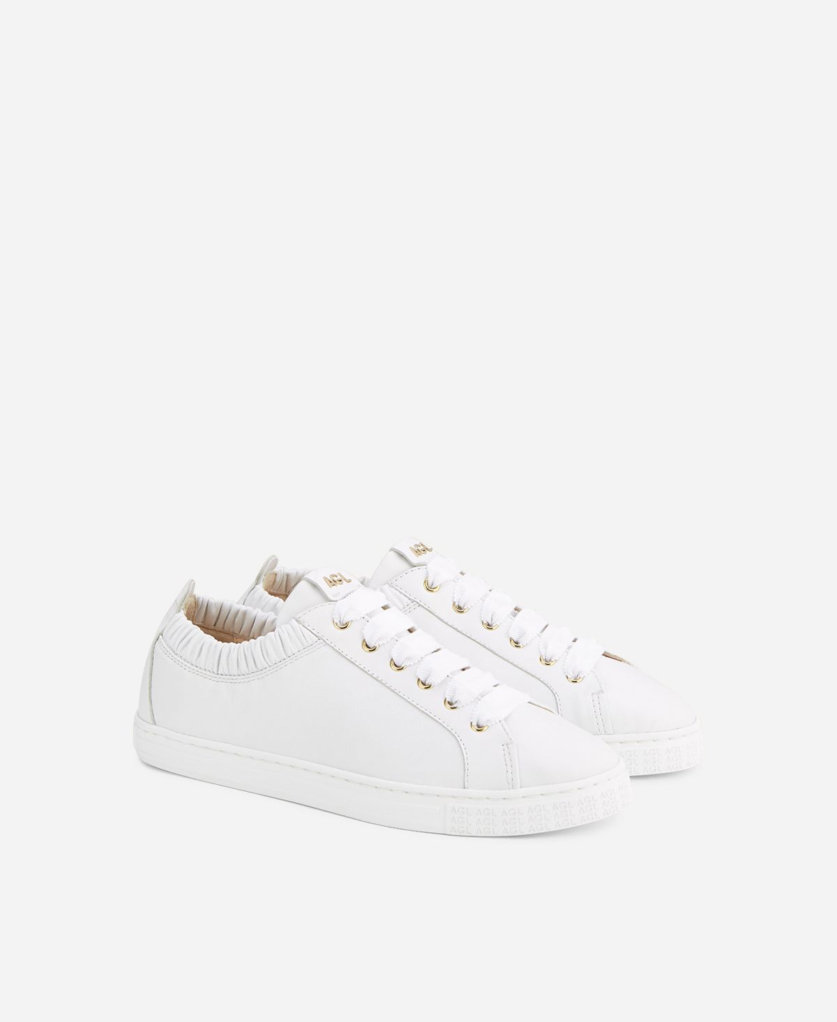 Agl Sneaker In Pelle Con Elastico Bianco Suzie
